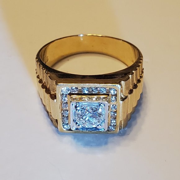 Beautiful  18K  yellow  gold  men’s diamond  ring - Picture 6 of 8